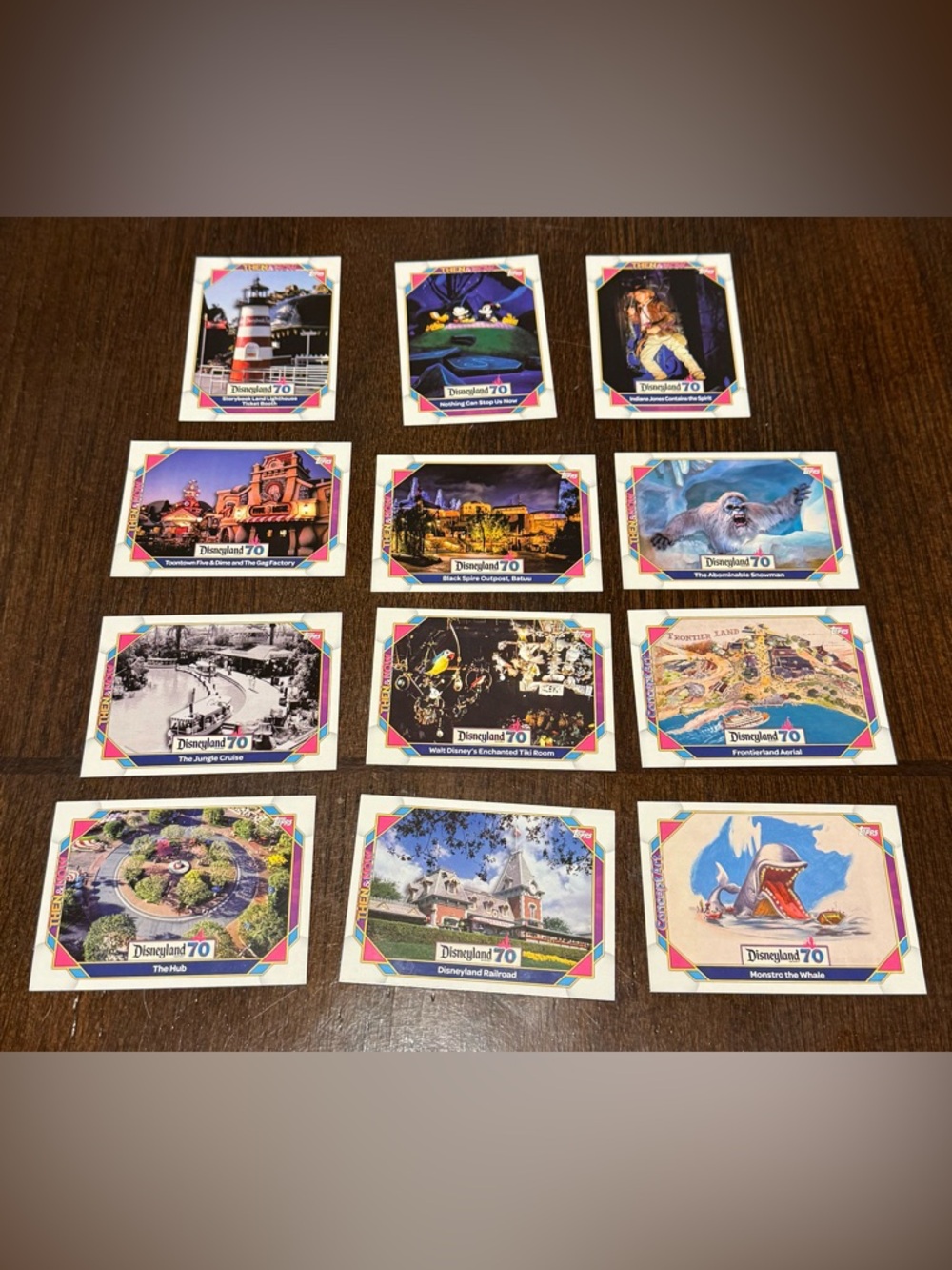 Disney Topps Disneyland 70th Anniversary Trading Card Lot